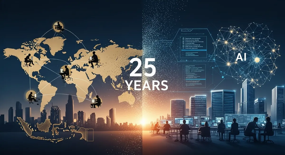 日本向けオフショア開発の終焉 - 25年間続いたモデルの構造的限界のイメージ